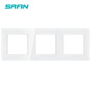 SRAN F6 Series White Crystal Tempered Glass Panel Light switch eu french wall socket usb tv rj45 rj11 Sensor switch Module DIY