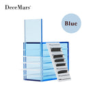 DeceMars False Eyelashes Storage Box 5 Layers Acrylic Pallet Lash Holder RED/BLUE/WHITE