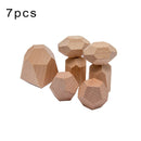 Wooden Rainbow Stones Building Blocks Colorful Wood Toy Block Stacker Balancing Games Montessori Educational Toys for Children