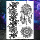 Sexy Black Henna Temporary Tattoos For Women Girls Body Art Decoration Fake Jewelry Chains Waterproof Mandala Flower Tatoos Kit