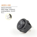 5/10Pcs Diameter 16.5mm 3A/250VAC Round Boat Rocker Switch KCD1-105 On-Off Snap SPST Black 2Pin Power Switch Push Button Switch
