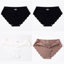 4 PCS/Lot Seamless Panties For Women Plain Panties Slip Silk Female Underwear Soft Thin Light Panti Culotte Femme Underpants