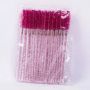 50/5Pcs Eyelash Extension Disposable Makeup Eyebrow Brush Mascara Stick Applicator Eyelashes Crystal Eyelash Brush Tool