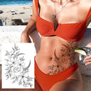 Realistic Sexy Peony Tattoos Temporary Women Adult Flower Arm Tattoos Sticker Waterproof Fake Floral Bloosom Body Leg Art Tatoos