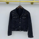 DEAT Fast Delivery New Autumn Fashion Women’s Denim Jacket Full Sleeve Loose Button Pearls Short Lapel Wild Casual 2022 AP446