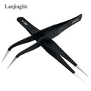 1PC Stainless Steel Straight and Curved Eyelashes Tweezers Eyelash Extension Tweezers Makeup Tools for False Eyelashes