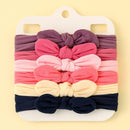 3/4/5/6Pcs/set Cute Bowknot Baby Headband Turban Solid Color Newborn Baby Girls Elastic Hair Bands Soft Nylon Hair Accessories