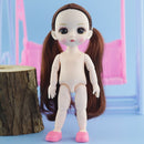Adollya 16cm BJD Doll Nude Body Ball Jointed Swivel Doll 3D Eyes 13 Moveable Joints Body Make-up Princess 1/12 BJD Dolls