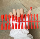 24Tips/Set Matte Super Long Coffin False Nail Artificial Fingernails Fake Nails Nail Beauty Finger Manicure Free Shipping Items