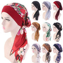 2022 NEW Women Muslim Cancer Head Scarf Fashion Hijab Chemo Pirate Cap Turban Head Cover Hair Loss Scarf Wrap Pre-tied Bandana