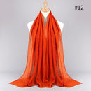 2021 NEW Flocked Bubble Cotton Scarf Hijabs For Muslim Women Soild Color Breathable Islamic Headscarf Arab Head Scarves