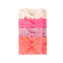 3/4/5/6Pcs/set Cute Bowknot Baby Headband Turban Solid Color Newborn Baby Girls Elastic Hair Bands Soft Nylon Hair Accessories