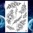 Girls Bracelet Chains Rose Tattoo Stickers Butterfly Body Arm Totem Tattoos Temporary Women Wrist Sexy Black Fake Tatoos
