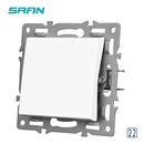 SRAN F6 Series White Crystal Tempered Glass Panel Light switch eu french wall socket usb tv rj45 rj11 Sensor switch Module DIY