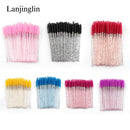 5/50pcs Disposable Brush Crystal Eyelash/Eyebrow Makeup Brush Diamond Handle Mascara Wands Eyelash Extension Tool maquiagem
