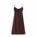 Floral Retro midi dress sleeveless backless Spaghetti Straps beach long dress Vintage bohemian black red rose floral dress women