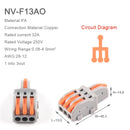 1 Input 2/3/4/5 Output Splitter Quick Spring Splicing Wire Connector Electric Cable Terminal Block Push In With Operation Lever