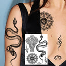 Sexy Black Henna Temporary Tattoos For Women Girls Body Art Decoration Fake Jewelry Chains Waterproof Mandala Flower Tatoos Kit