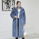 Winter Women High Quality Faux Rabbit Fur Coat Luxury Long Fur Coat Loose Lapel OverCoat Thick Warm Plus Size Female Plush Coats