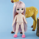 Adollya 16cm BJD Doll Nude Body Ball Jointed Swivel Doll 3D Eyes 13 Moveable Joints Body Make-up Princess 1/12 BJD Dolls