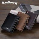 Fashion Men Wallets Name Engraving Zipper Card Holder High Quality Male Purse New PU Leather Coin Holder Men Wallets Carteria