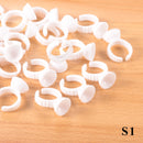 Wholesale 50/100Pcs Disposable Eyelash Extension Glue Rings,Eyelash Extension Glue Holder Holder glue container Tattoo Pigment
