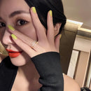 Korea New Fashion Jewelry Exquisite 14K Real Gold Plated AAA Zircon Ring Elegant Women&