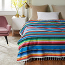 Boho Ethnic Style Beach Blanket Beach Towel Tassels Throw Rug Mexican Style Blankets Picnic Blanket Handmade Striped Tablecloth