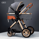 Luxury Baby Stroller 3 in 1 High Landscape Baby Cart Can Sit Can Lie Portable Pushchair Baby Cradel Infant Carrier Free Shipping