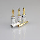 4pcs Banana Connector 4mm Speaker banana plugs 24K Copper gold plated 4mm Banana Jack match with 4mm binding post