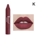 12 Colors Velvet Matte Lipsticks Pencil Waterproof Sexy Lip Lasting Red Stick Cup Tint Non-Stick Lip Long Lasting Moisturizing