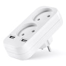 European style dual socket with dual USB 5V 2A output, plug adapter, free shipping