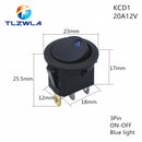 1PCS ON/OFF Round Rocker Switch LED illuminated Car Dashboard Dash Boat Van 12V 24V / 6A 250V / 10A 125V 2/3/4PIN Switch 20MM