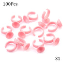 Wholesale 50/100Pcs Disposable Eyelash Glue Fan Cup Rings Holder Container Tattoo Pigment Eyelash Extension Tools Lash Supplies