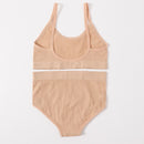 Seamless Women Bra Briefs Set Push Up Bra Crop Top High Waist Panties Sexy Lingerie Set Low Back Bralette Fitness Underwear Set