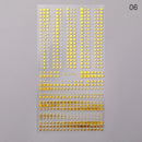 1PC Silver Gold Lines Stripe 3D Nail Sticker Geometric Waved Star Heart Self Adhesive Slider Papers Nail Art Transfer Stickers