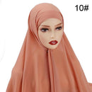 Muslim Chiffon Scarf For Women Fashion Veil Instant Hijab Wrap Headscarf Islam Solid Color Cap Musulman Wrap Scarves 25 Colors