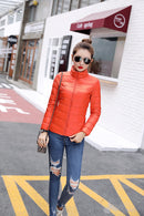 Light Duck Down Puffer Coat Women 2022 Autumn Coats Warm Duck Down Female Casual Jacket Stand Collar Pocket Lady Slim Jacket 3XL