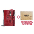 Genuine Leathe Men Wallet RFID Luxury Desig Bifold Short Wallets Male Hasp Vintage Purse Coin Pouch Multi-functional Card Pocket