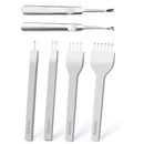 Leather Hole Punches 1+2+4+6 Prong DIY Diamond Lacing Stitching Chisel Set U/V Shaped Groover Leather Edge Beveler Skiving Tools