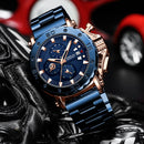 CRRJU Watch for Men Top Brand Luxury Big Dial Stainless Steel Waterproof Chronograph Wristwatches with Date Relogio Masculino
