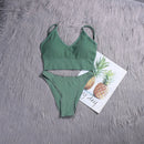 ATHVOTAR 2PCS Bra Sets Seamless Underwear Set Ribbed Bra Top Low-Waist Women Panties Female Bralette Lingerie New