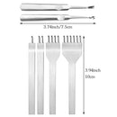 Leather Hole Punches 1+2+4+6 Prong DIY Diamond Lacing Stitching Chisel Set U/V Shaped Groover Leather Edge Beveler Skiving Tools