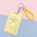 Kawaii Sanrio Keychain Cartoon Cat Sliding Card Holder Student Meal Card Bus Card Holder Lady Id Card Credit Card Holder Lanyard