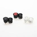 6Pcs 20mm Diameter Round Rocker Switches Black Mini Round Black White Red 2 Pin ON-OFF Rocker Switch KCD1-105