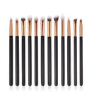 GUJHUI 12Pcs Professional Eyes Makeup Brushes Set Wood Handle Eyeshadow Eyebrow Eyeliner Blending Powder Smudge Brush