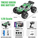 BEZGAR TM201 Remote Control Car,2.4GHz Rc Car All-Terrain 15Km/h 1:20 Off-Road Monster Truck Toy Christmas Present for Children
