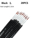 20Pcs Makeup Drawing Pen Nail Art Brush Fine Hand Painted Thin Hook Line Pen Nylon Brush Acrylic Painting Pen Nail Art Supplies