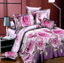 Home textiles cotton Leopard grain rose 3D bedding sets King size 4 Pcs of duvet cover bed sheet pillowcase bedclothes