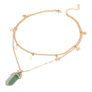 IPARAM Fashion Trend Crystals Necklace Bohemian Hexagon Opal Pendant Necklace Female Hexagon Crystal Necklace Gift 2021 NEW